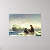 Albert Bierstadt-schilderij, zeehonden Canvas Afdruk (Voorkant)
