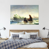 Albert Bierstadt-schilderij, zeehonden Canvas Afdruk (Insitu (Slaapkamer))