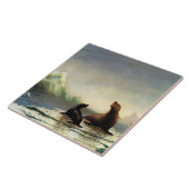 Albert Bierstadt-schilderij, zeehonden Tegeltje (Zijkant)
