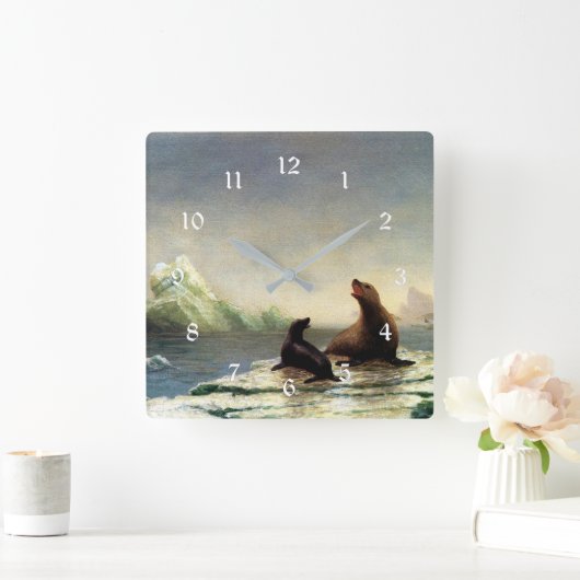 Albert Bierstadt-schilderij, zeehonden Vierkante Klok (Huis)