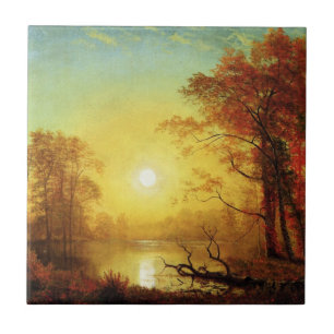 Albert Bierstadt-schilderij, Zonsopgang, Tegeltje