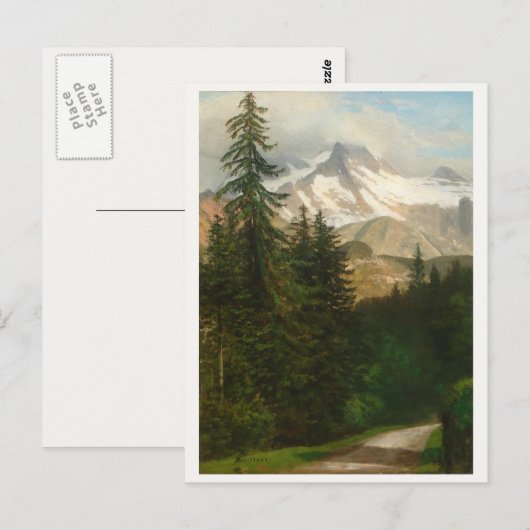 Albert Bierstadt schildert sneeuw in het hoge land Briefkaart (Voorkant / Achterkant)