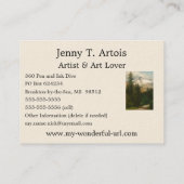 Albert Bierstadt schildert sneeuw in het hoge land Visitekaartje (Achterkant)