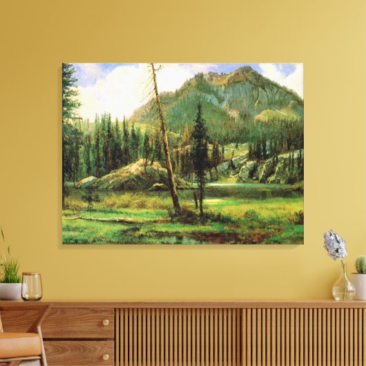 Albert Bierstadt - Sierra Nevada-bergen, Canvas Afdruk (Insitu (Woonkamer))