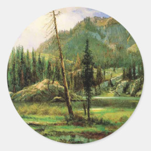 Albert Bierstadt - Sierra Nevada-bergen, Ronde Sticker