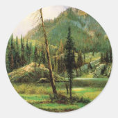Albert Bierstadt - Sierra Nevada-bergen, Ronde Sticker (Voorkant)