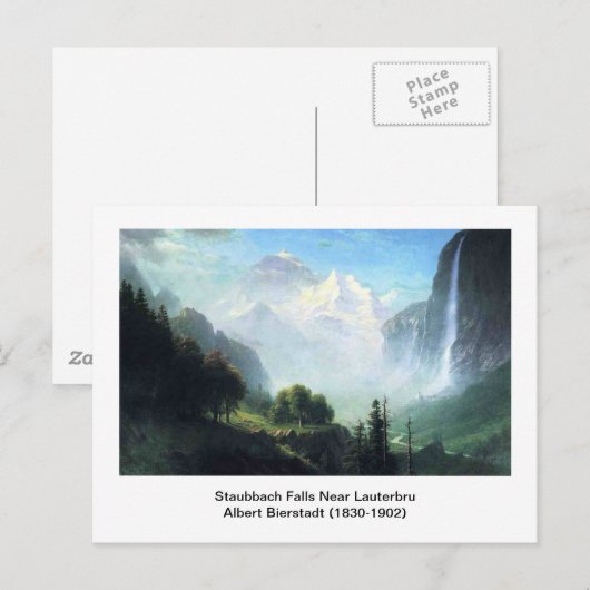 Albert Bierstadt, staubbach herfsten bij lauterbru Briefkaart (Voorkant / Achterkant)