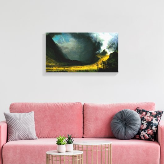 Albert Bierstadt Storm in de bergen Canvas Afdruk (Insitu (Woonkamer))