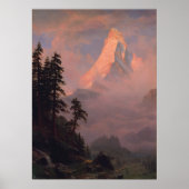Albert Bierstadt Sunrise over de Matterhorn Poster (Voorkant)
