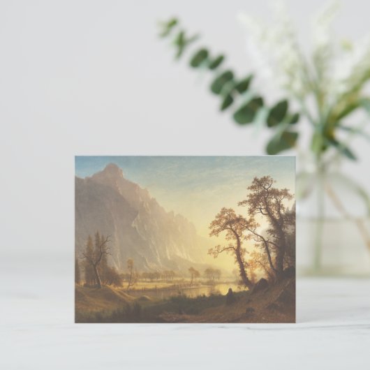 Albert Bierstadt Sunrise Yosemite Valley Schilderi Briefkaart (Staand voorkant)