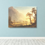 Albert Bierstadt Sunrise Yosemite Valley Schilderi Canvas Afdruk (Insitu (Houten vloer))