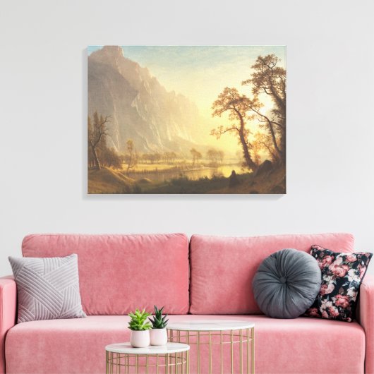 Albert Bierstadt Sunrise Yosemite Valley Schilderi Canvas Afdruk (Insitu (Woonkamer))