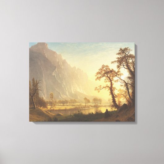 Albert Bierstadt Sunrise Yosemite Valley Schilderi Canvas Afdruk (Voorkant)