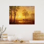 Albert Bierstadt - Sunset on the Mountain Poster (Keuken)