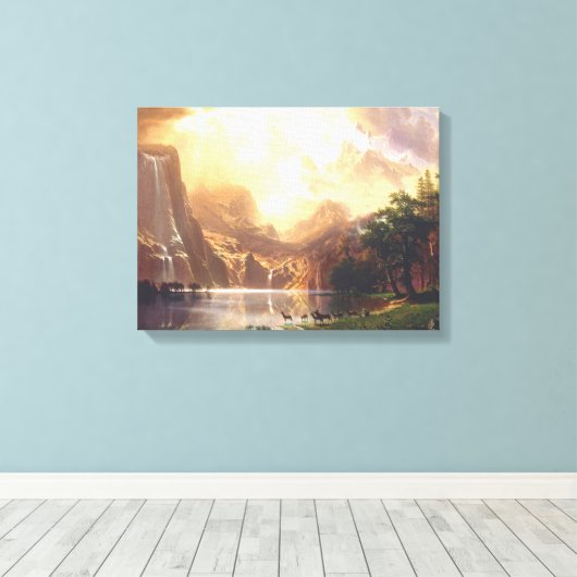 Albert Bierstadt tot Sierra Nevada Canvas Afdruk (Insitu (Houten vloer))