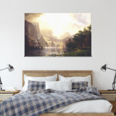 Albert Bierstadt - Tussen de Sierra Nevada Kalief Canvas Afdruk (Insitu (Slaapkamer))