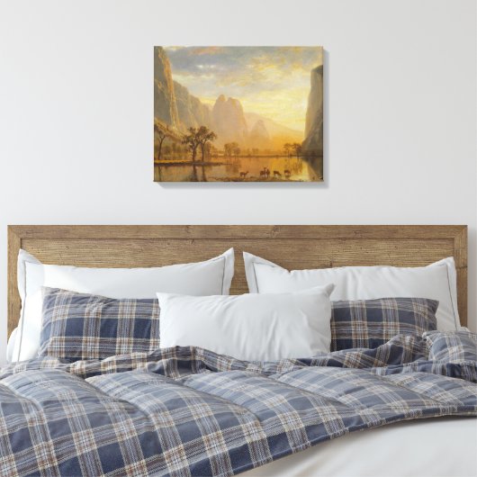 Albert Bierstadt - Valley of the Yosemite Canvas Afdruk (Insitu (Slaapkamer))