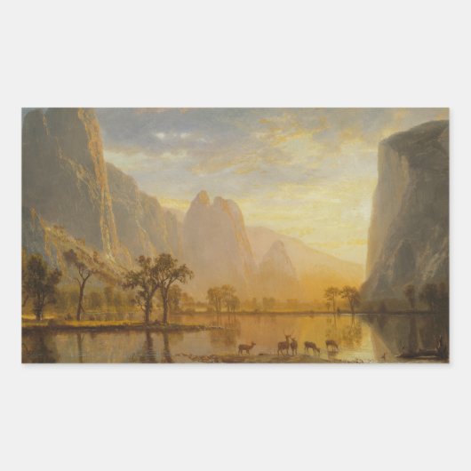 Albert Bierstadt - Valley of the Yosemite Rechthoekige Sticker (Voorkant)