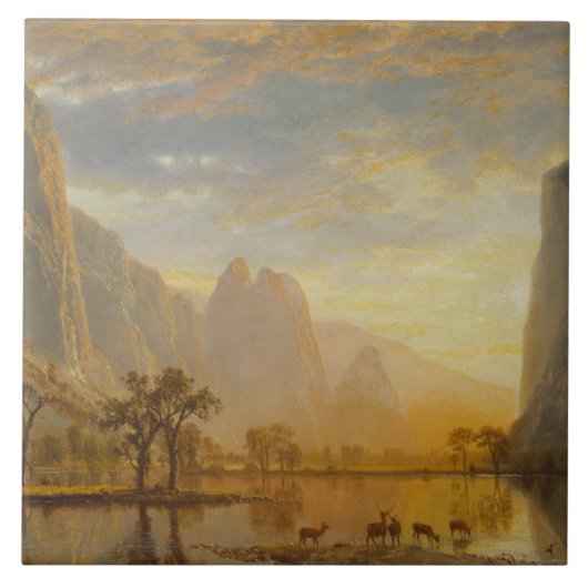 Albert Bierstadt - Valley of the Yosemite Tegeltje (Voorkant)