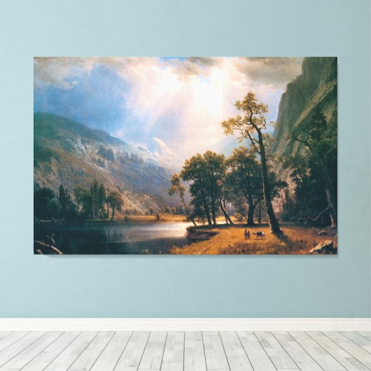 Albert Bierstadt's Half Dome, Yosemite Valley 1870 Canvas Afdruk (Insitu (Houten vloer))