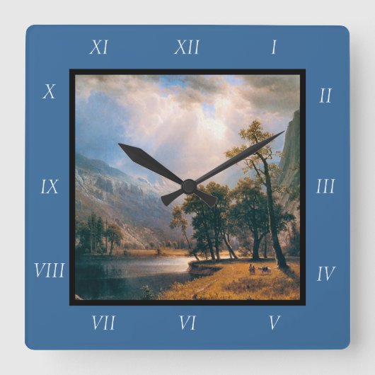 Albert Bierstadt's Half Dome, Yosemite Valley 1870 Vierkante Klok (Voorkant)