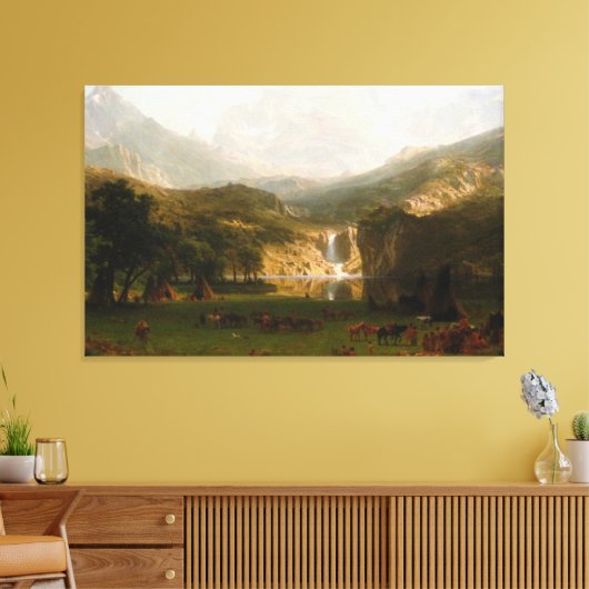 Albert Bierstadt's Rocky Mountains, de piek van La Canvas Afdruk (Insitu (Woonkamer))