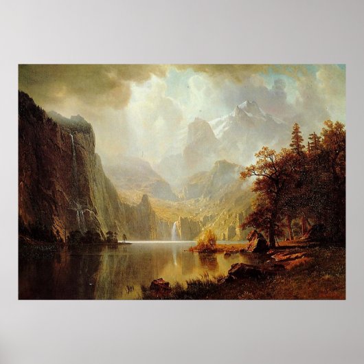 Albert Bierstadt's schilderij in de bergen 1867 Poster (Voorkant)