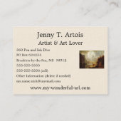 Albert Bierstadt's schilderij in de bergen 1867 Visitekaartje (Achterkant)