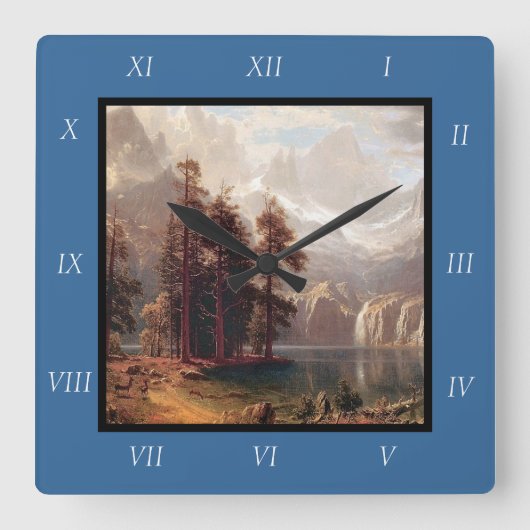Albert Bierstadt's Sierra Nevada, 1871 Canvas Prin Vierkante Klok (Voorkant)