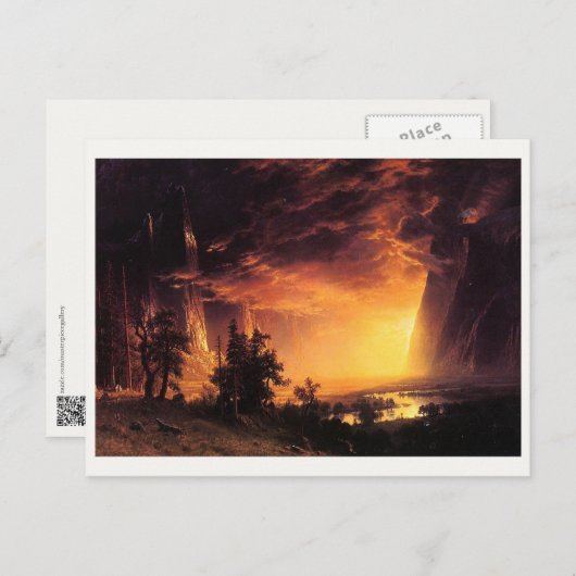 Albert Bierstadt's Sunset in de Yosemite-vallei Briefkaart (Voorkant / Achterkant)