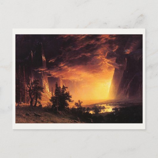 Albert Bierstadt's Sunset in de Yosemite-vallei Briefkaart (Voorkant)