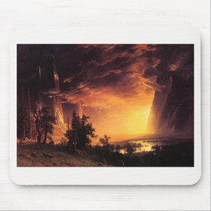 Albert Bierstadt's Sunset in de Yosemite-vallei Muismat