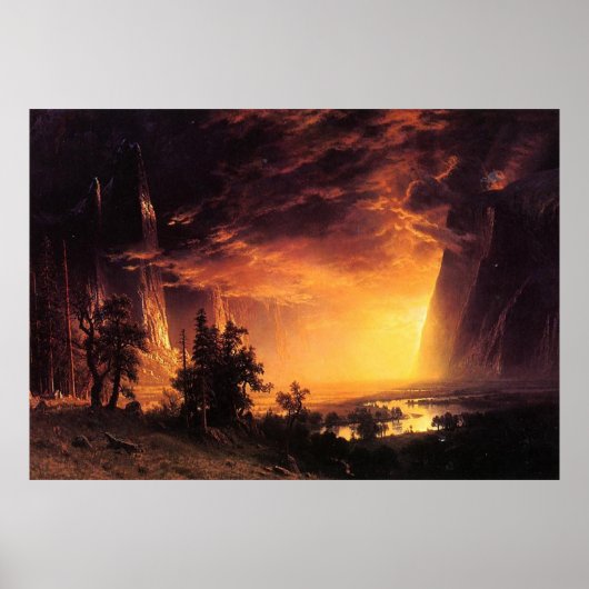 Albert Bierstadt's Sunset in de Yosemite-vallei Poster (Voorkant)