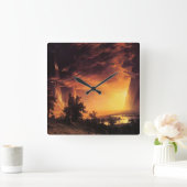 Albert Bierstadt's Sunset in de Yosemite-vallei Vierkante Klok (Huis)