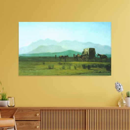 Albert Bierstadt's Surveyor's Wagon in de Rockies Canvas Afdruk (Insitu (Woonkamer))