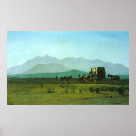 Albert Bierstadt's Surveyor's Wagon in de Rockies Poster (Voorkant)