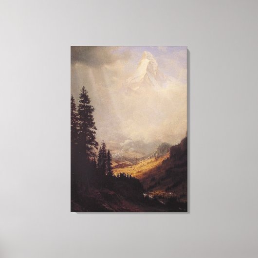 Albert Bierstadt's The Matterhorn, 1867 Canvas Afdruk (Voorkant)