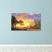 Albert Bierstadt's The Oregon Trail, 1869 Canvas Afdruk (Insitu (Houten vloer))