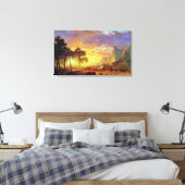 Albert Bierstadt's The Oregon Trail, 1869 Canvas Afdruk (Insitu (Slaapkamer))