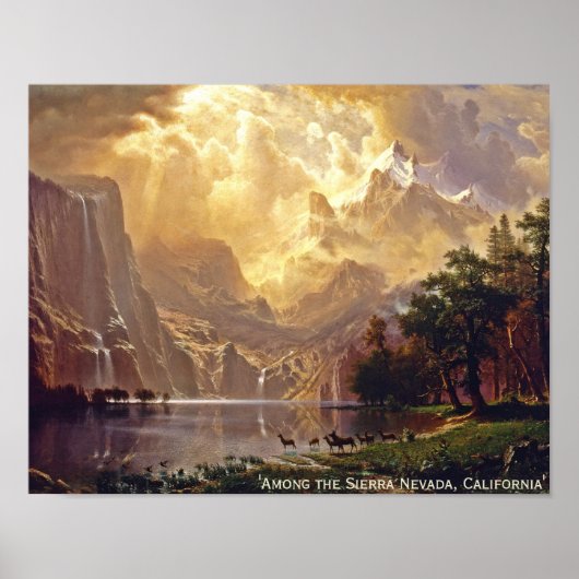 Albert Bierstadt's 'Tussen de Sierra Nevada' Poster (Voorkant)