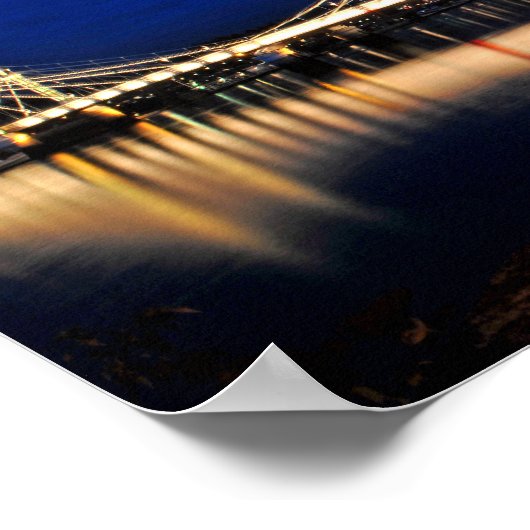 Albert Bridge At Night West London Poster (Hoek)