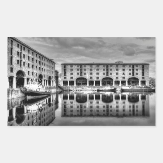 Albert Dock Liverpool Reflections Rechthoekige Sticker (Voorkant)