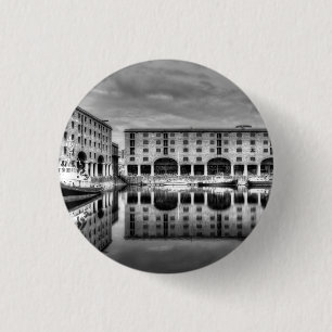 Albert Dock Liverpool Reflections Ronde Button 3,2 Cm