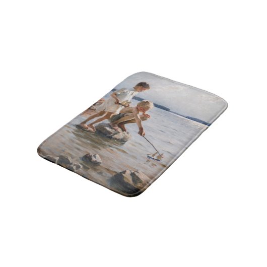 Albert Edelfelt - Boys spelen op de kust Badmat (Gekanteld)