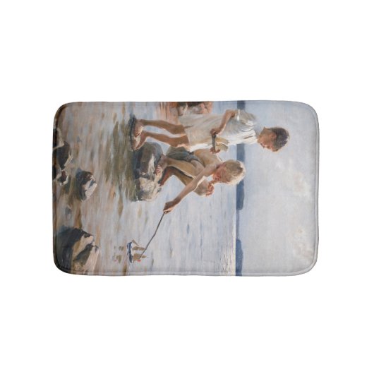 Albert Edelfelt - Boys spelen op de kust Badmat (Voorkant)