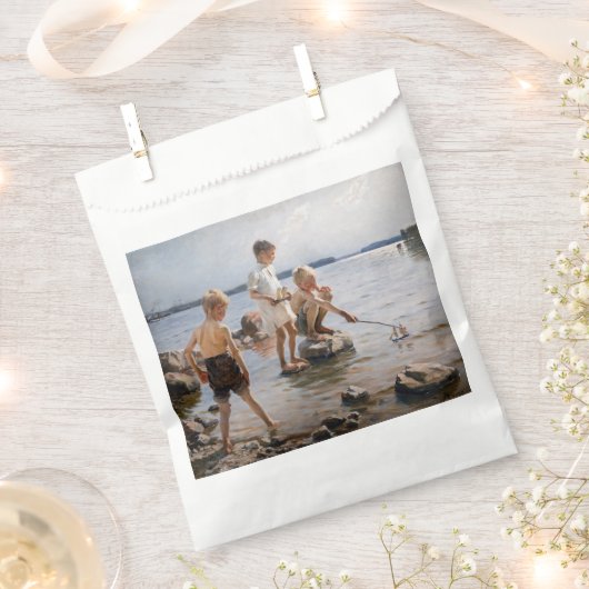 Albert Edelfelt - Boys spelen op de kust Bedankzakje (Geknipt)