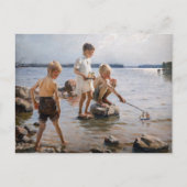 Albert Edelfelt - Boys spelen op de kust Briefkaart (Voorkant)