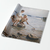 Albert Edelfelt - Boys spelen op de kust Cadeaupapier (Uitgerold)