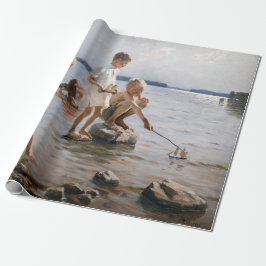 Albert Edelfelt - Boys spelen op de kust Cadeaupapier