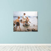 Albert Edelfelt - Boys spelen op de kust Canvas Afdruk (Insitu (Houten vloer))